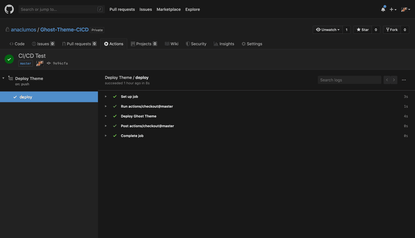 GitHub Actions Deploy Theme Image