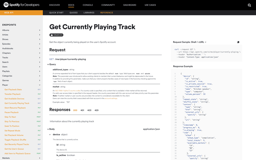 ALT: Spotify Now Playing API