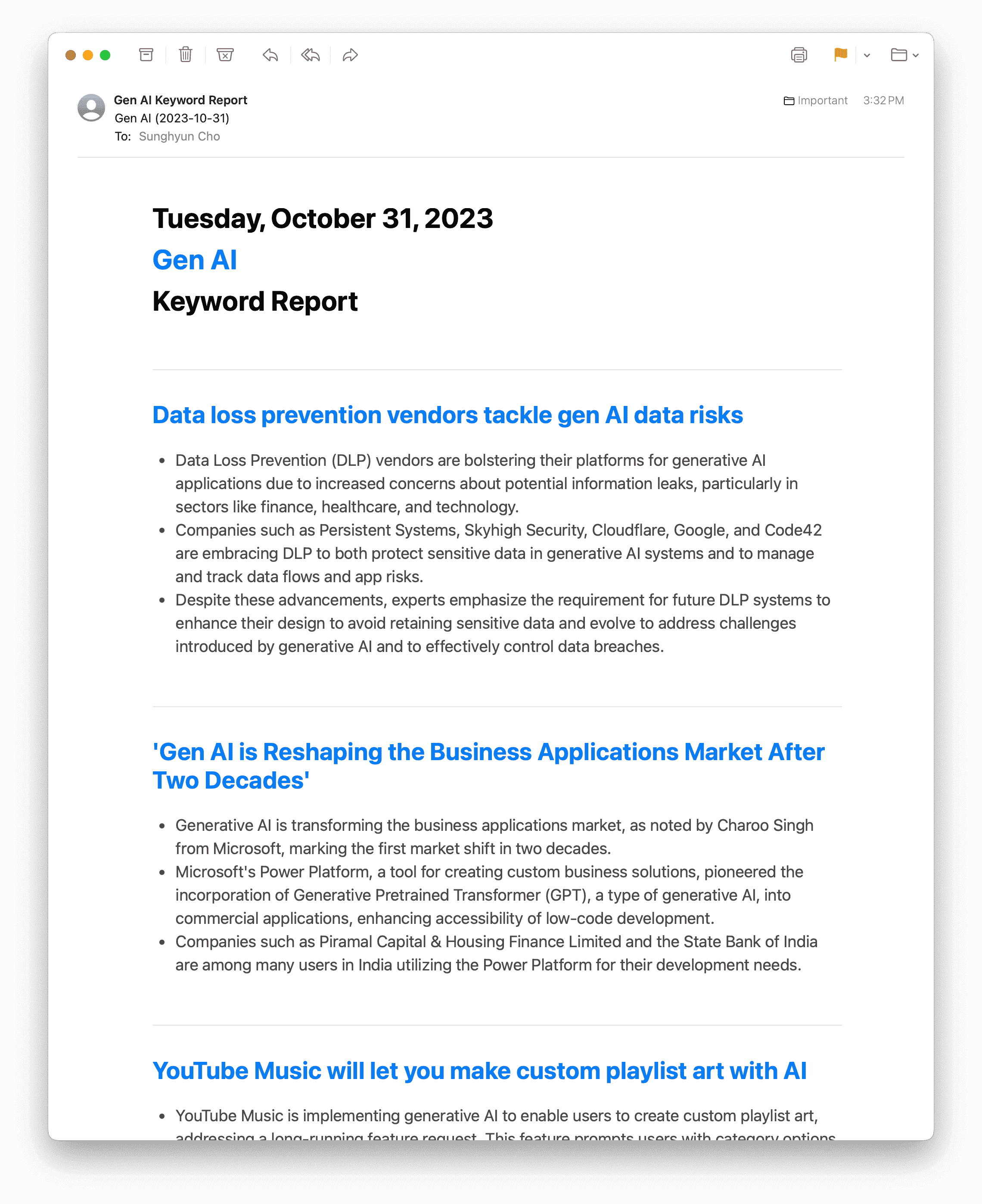 Subscribed to Gen AI, language set to English